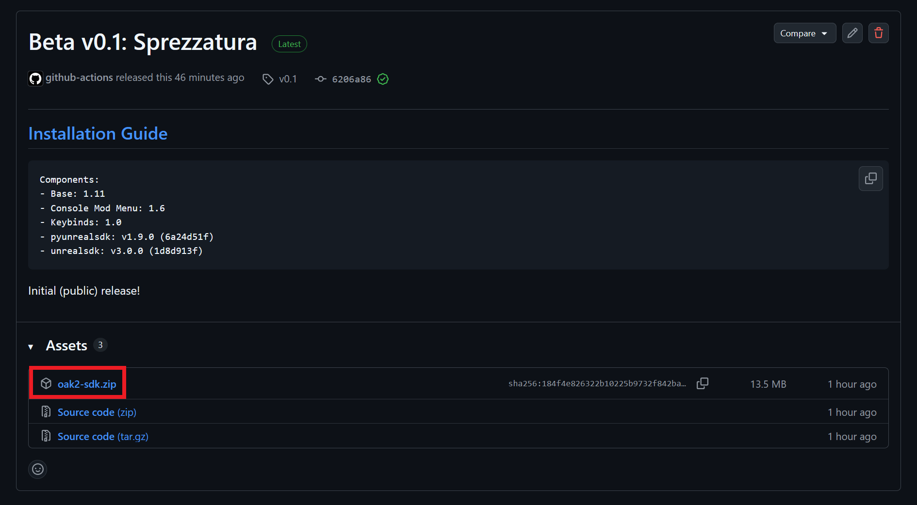 Github download page