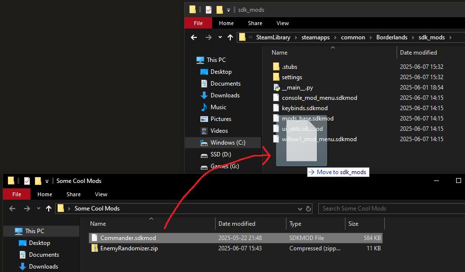 Installing a dot sdkmod