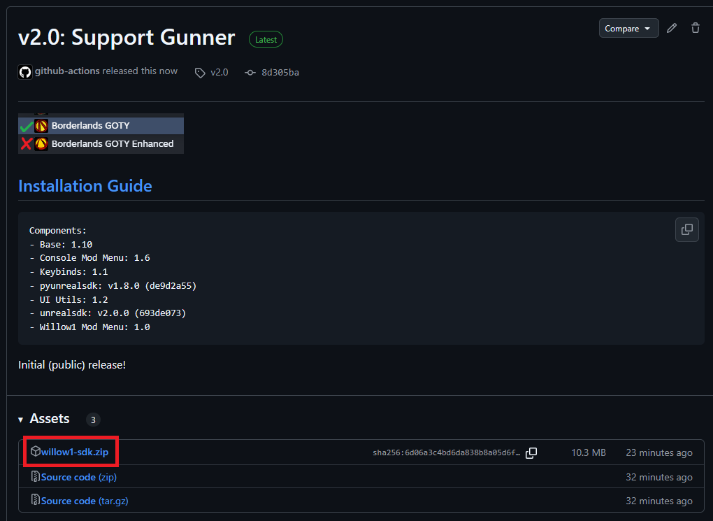 Github download page