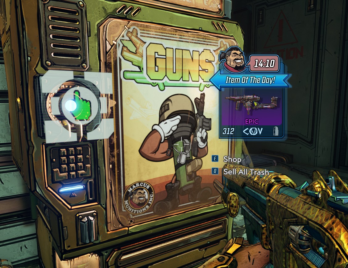 Weapon vendor with Sell All Trash interaction